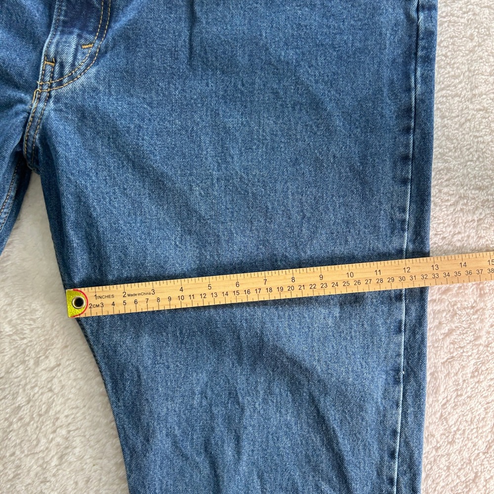 Levis 505 Regular Fit Straight Leg Mens Jeans Wash Blue 44x30 - Picture 4 of 9